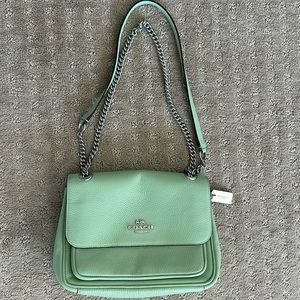💚✅ Like New Mint All Leather Coach Crossbody or Shoulder Bag